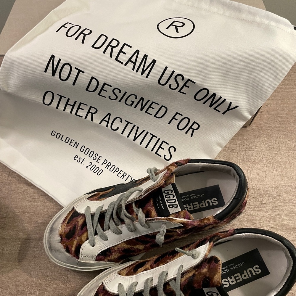 Golden Goose Leopard Calf Hair Superstars